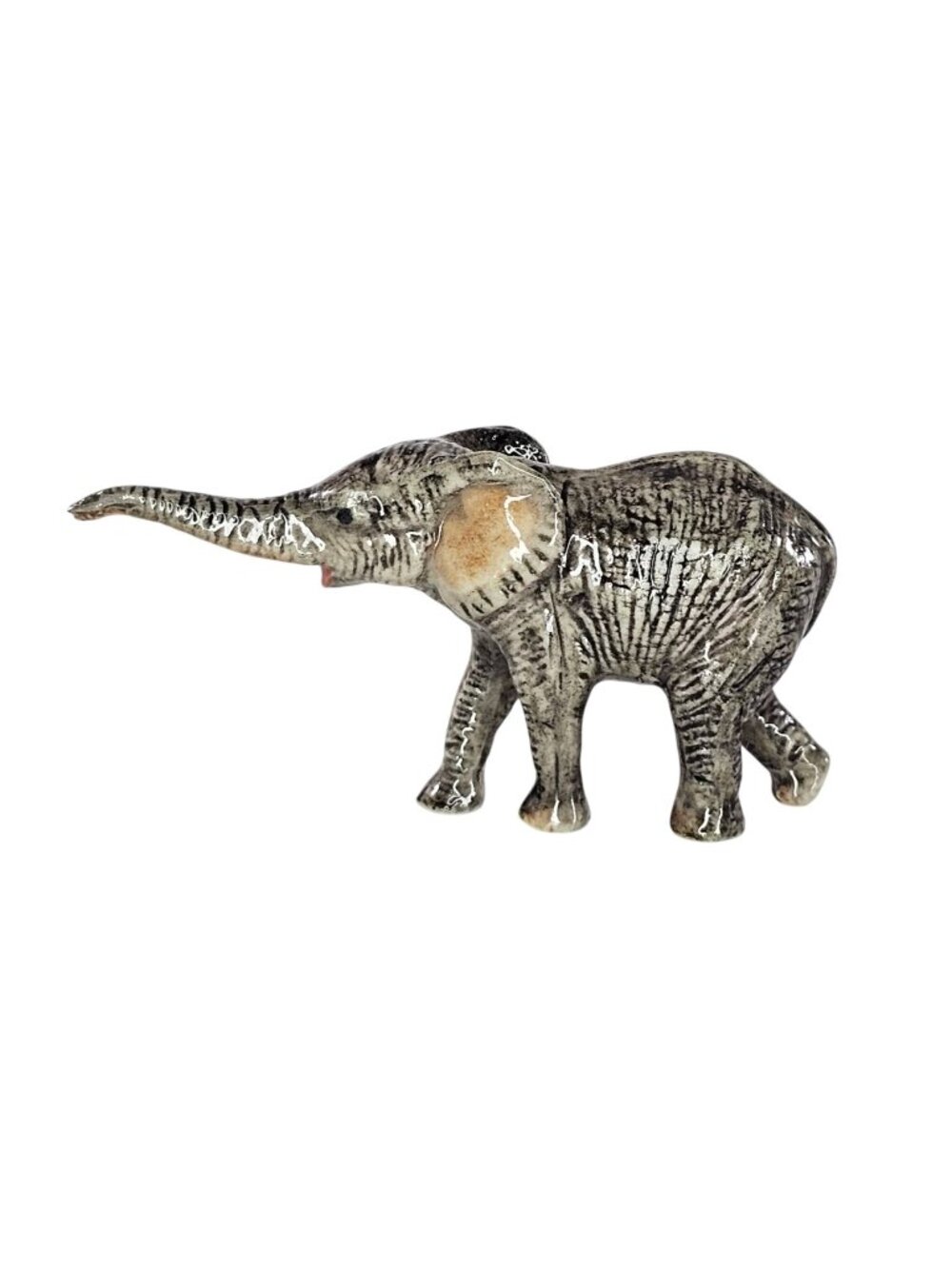 Northern Rose Elephant Calf Miniature Figurine Porcelain Baby Walking Trunk Out